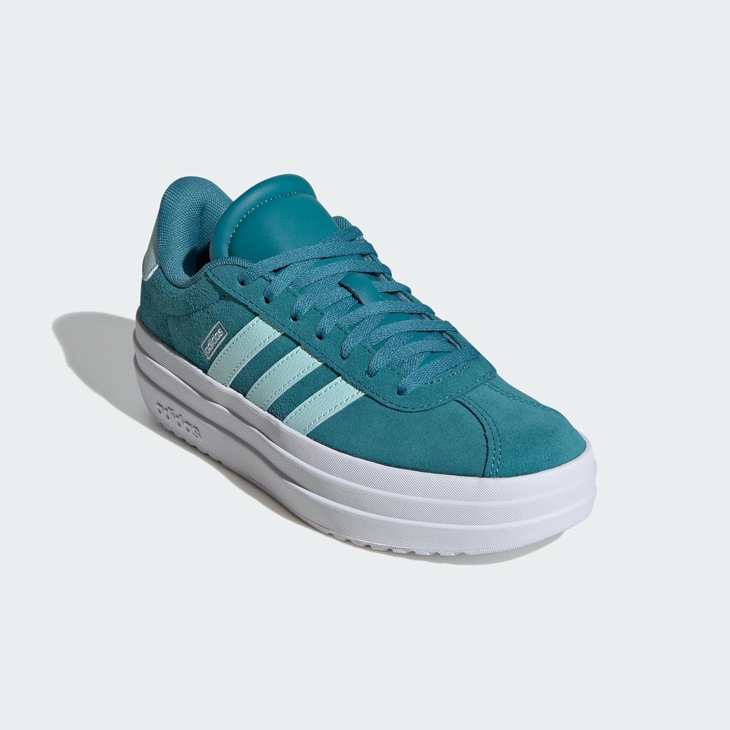 imageadidas UnisexChild Vl Court 30 LaceupLegacy SneakerArctic FusionSemi Flash AquaWhite