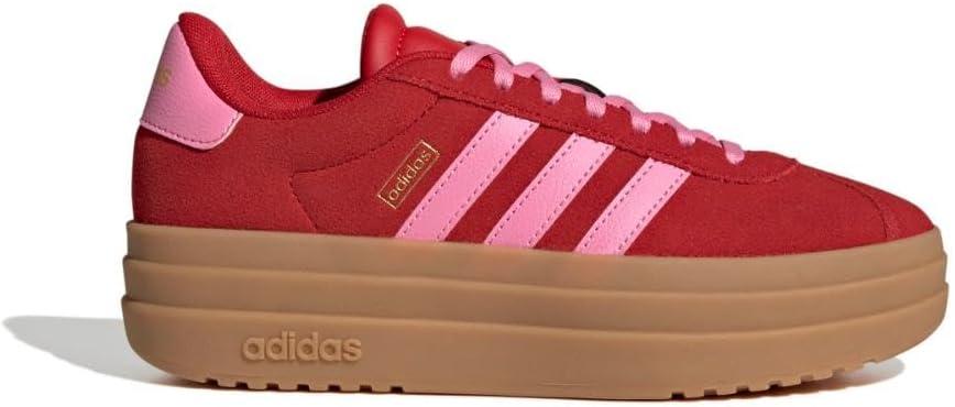 imageadidas UnisexChild Vl Court 30 LaceupLegacy SneakerBetter ScarletBliss PinkGold Metallic
