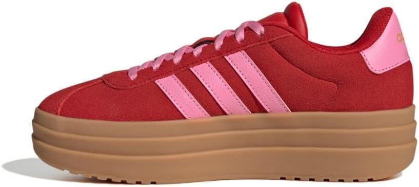 imageadidas UnisexChild Vl Court 30 LaceupLegacy SneakerBetter ScarletBliss PinkGold Metallic