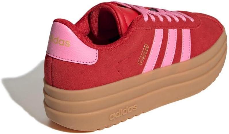 imageadidas UnisexChild Vl Court 30 LaceupLegacy SneakerBetter ScarletBliss PinkGold Metallic