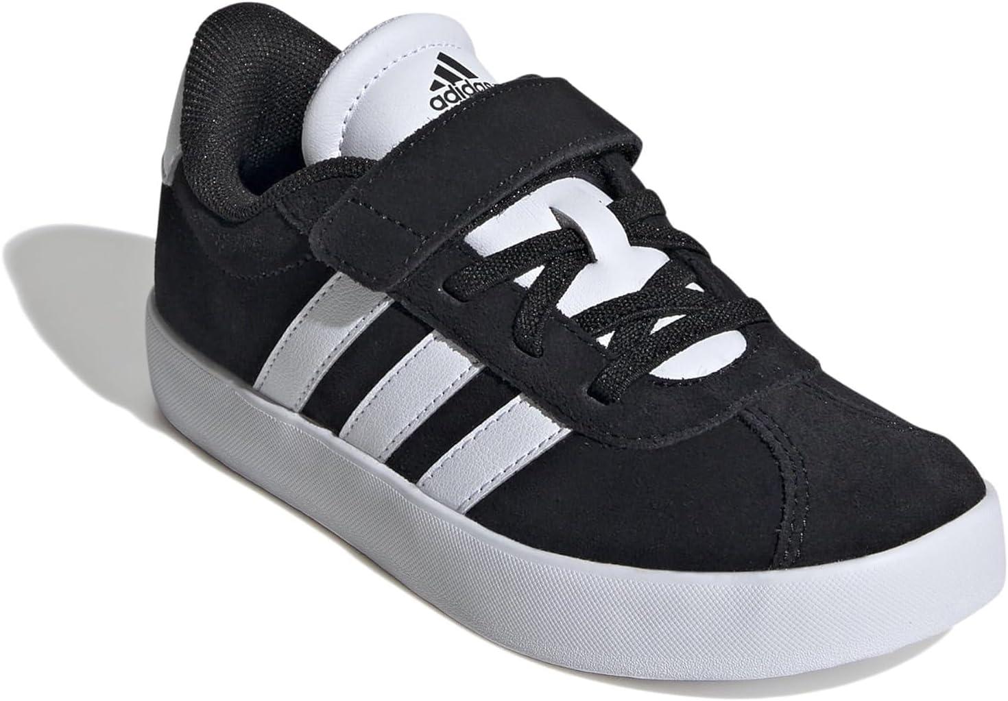 imageadidas UnisexChild Vl Court 30 LaceupLegacy SneakerBlackBlackWhite