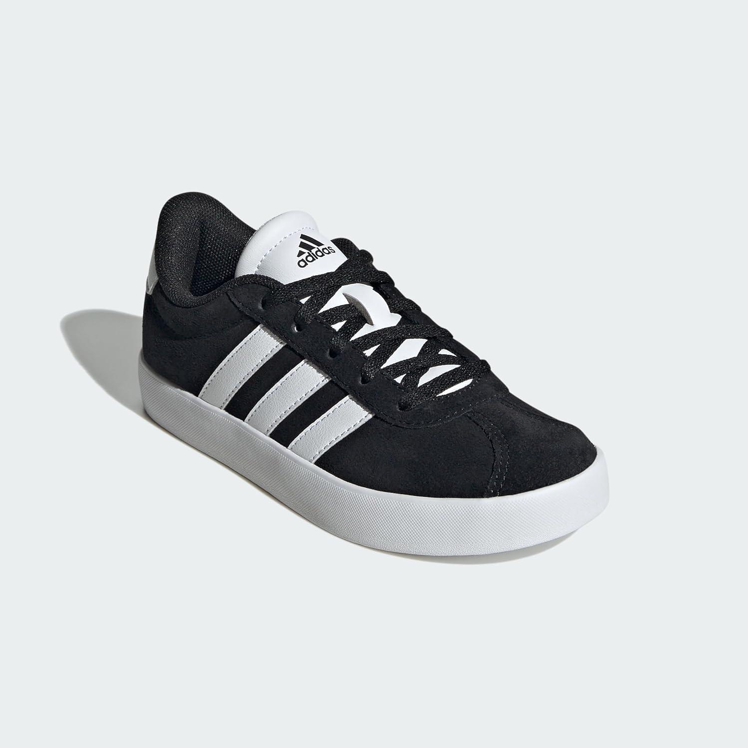 imageadidas UnisexChild Vl Court 30 LaceupLegacy SneakerBlackWhiteBlack
