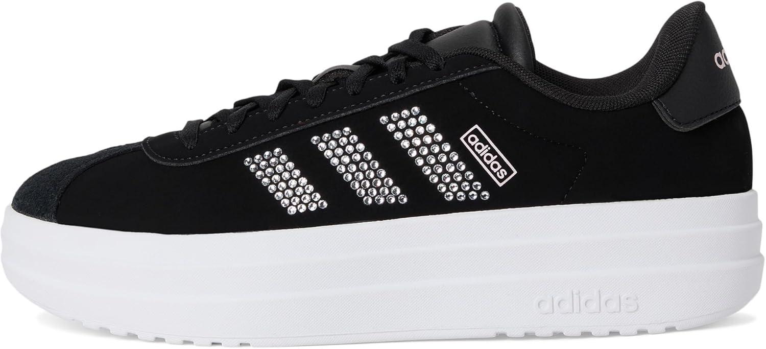 imageadidas UnisexChild Vl Court 30 LaceupLegacy SneakerBlackWhiteClear Pink