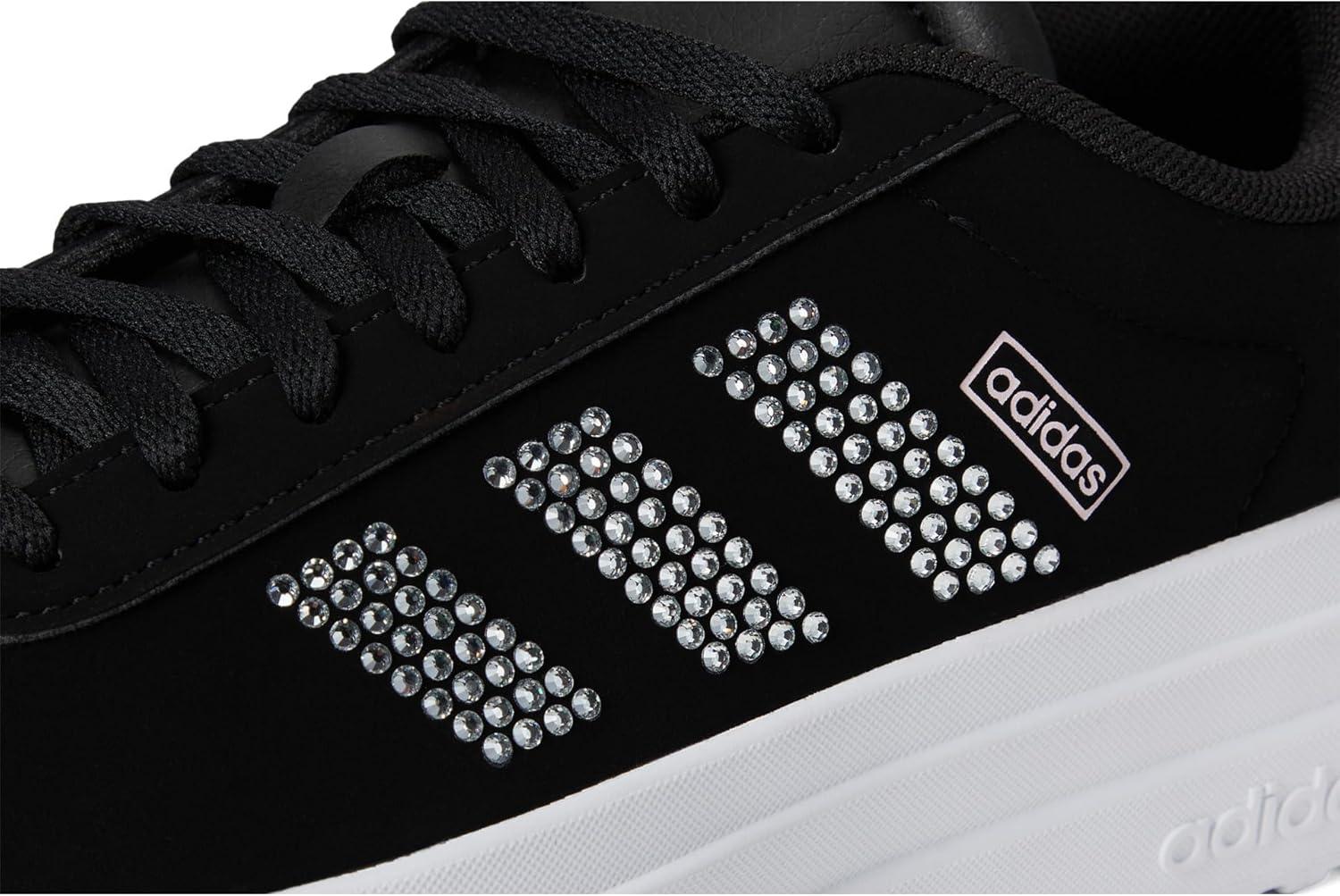 imageadidas UnisexChild Vl Court 30 LaceupLegacy SneakerBlackWhiteClear Pink