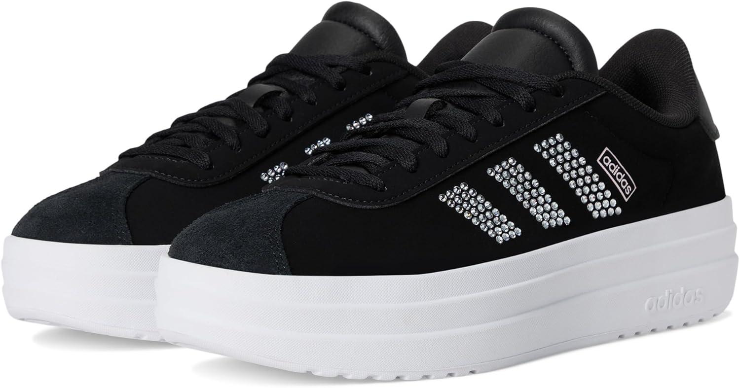 imageadidas UnisexChild Vl Court 30 LaceupLegacy SneakerBlackWhiteClear Pink