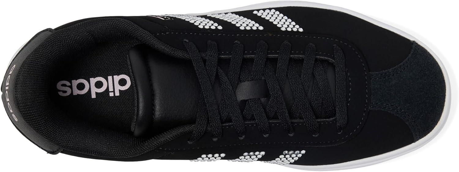 imageadidas UnisexChild Vl Court 30 LaceupLegacy SneakerBlackWhiteClear Pink