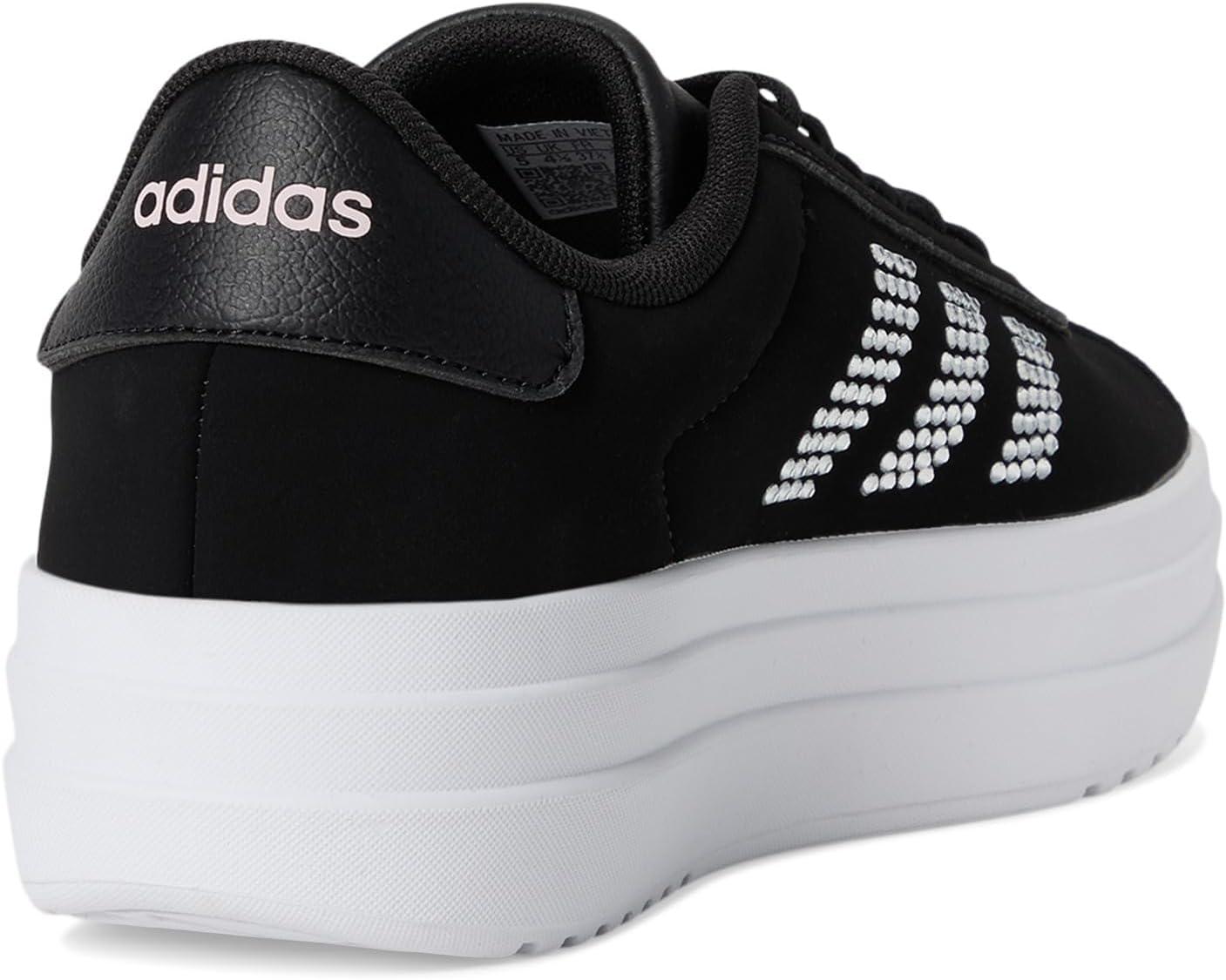 imageadidas UnisexChild Vl Court 30 LaceupLegacy SneakerBlackWhiteClear Pink
