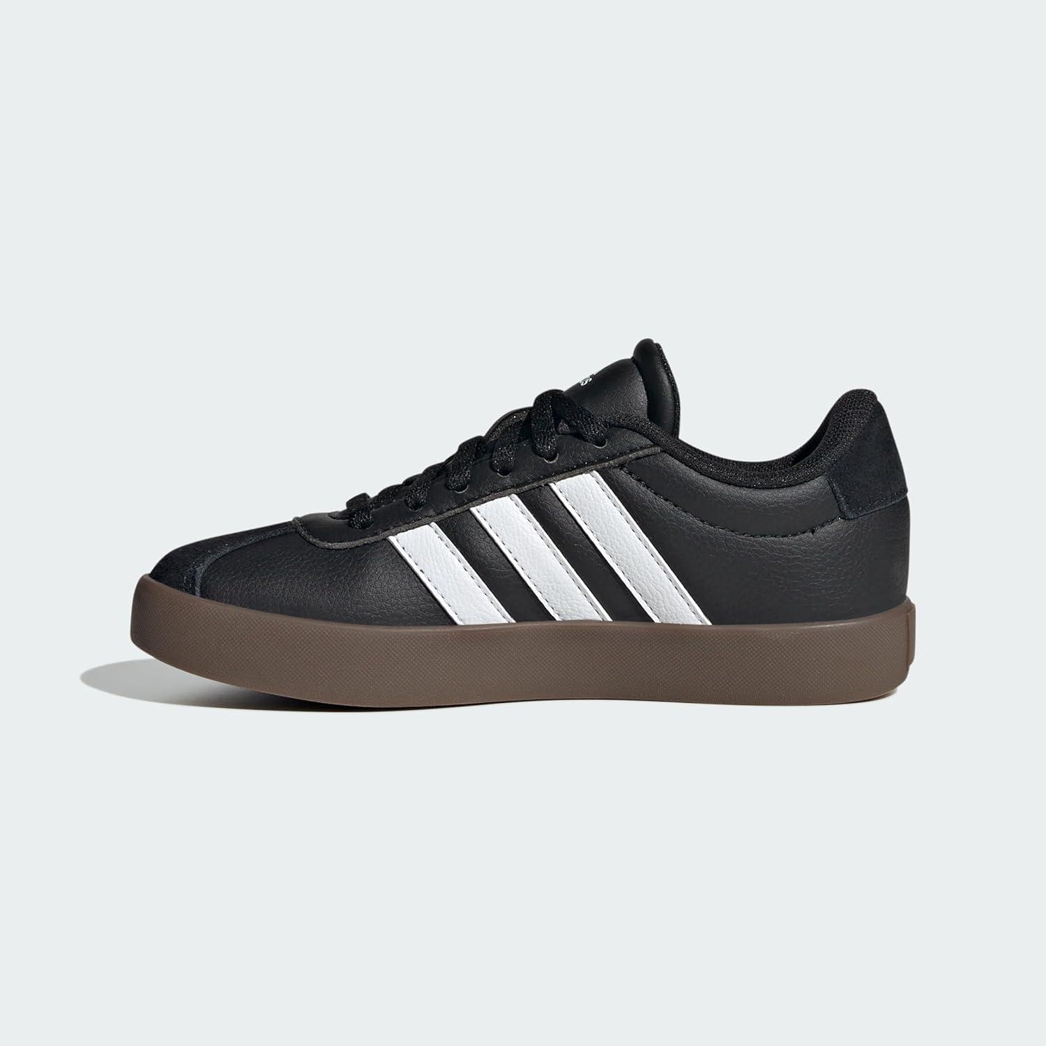 imageadidas UnisexChild Vl Court 30 LaceupLegacy SneakerBlackWhiteGum