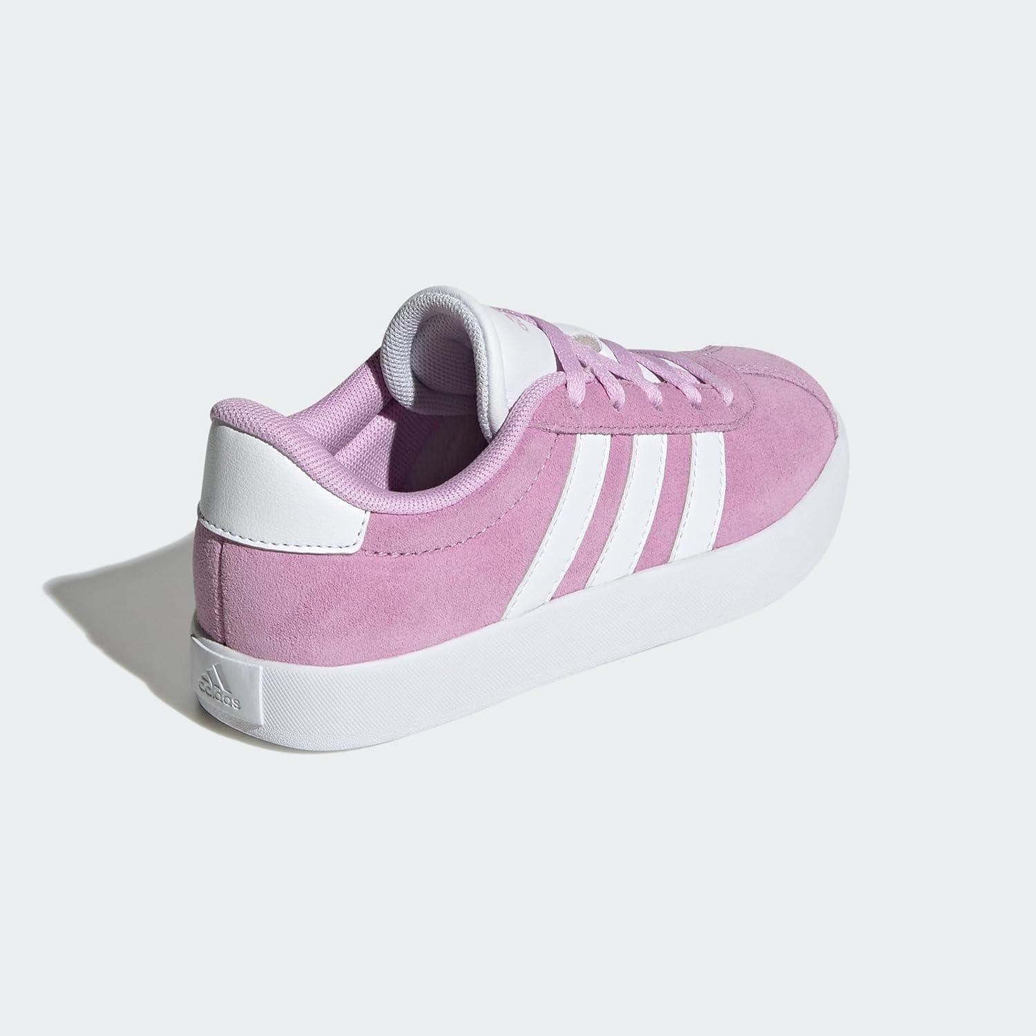 imageadidas UnisexChild Vl Court 30 LaceupLegacy SneakerBliss LilacWhiteGrey