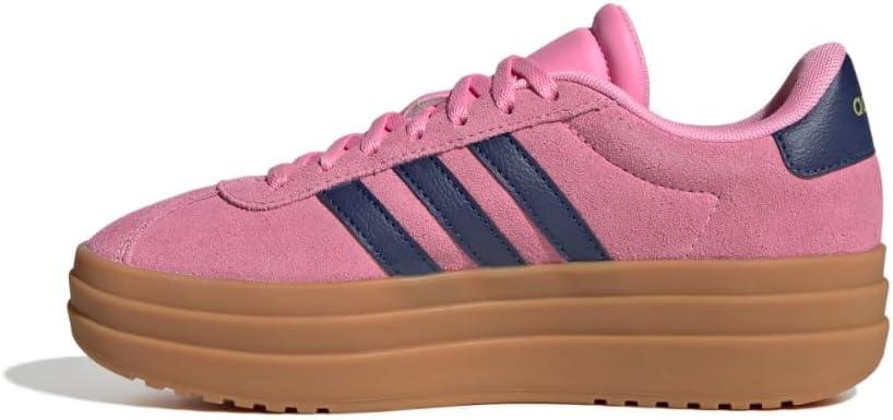 imageadidas UnisexChild Vl Court 30 LaceupLegacy SneakerBliss PinkDark BlueGold Metallic