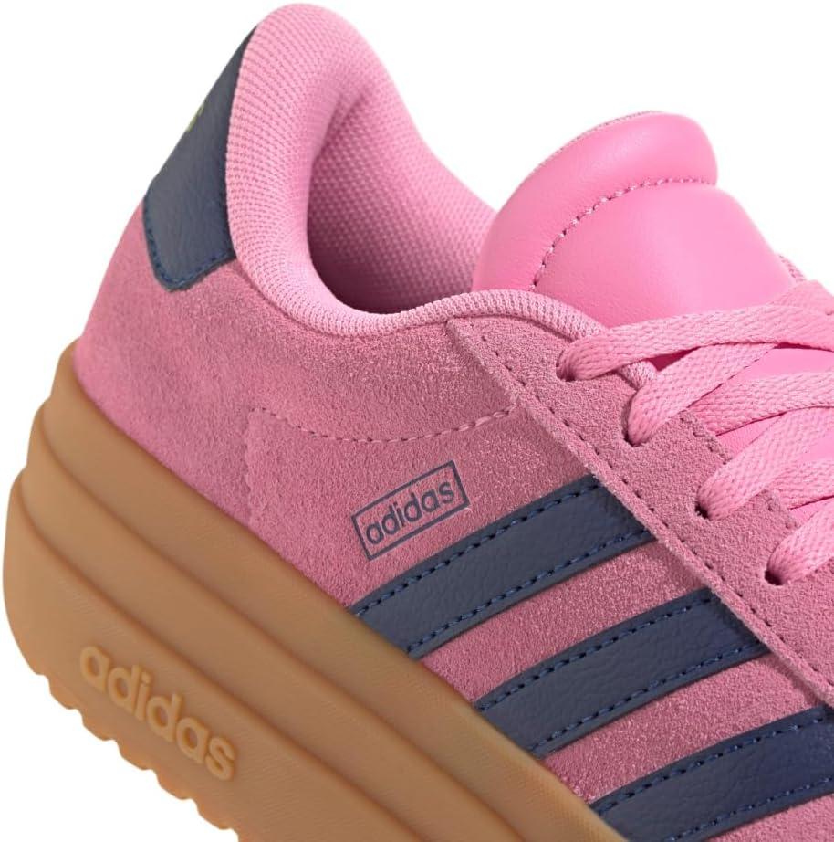 imageadidas UnisexChild Vl Court 30 LaceupLegacy SneakerBliss PinkDark BlueGold Metallic
