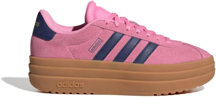 imageadidas UnisexChild Vl Court 30 LaceupLegacy SneakerBliss PinkDark BlueGold Metallic