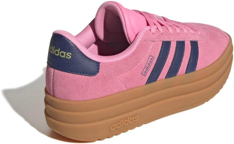 imageadidas UnisexChild Vl Court 30 LaceupLegacy SneakerBliss PinkDark BlueGold Metallic
