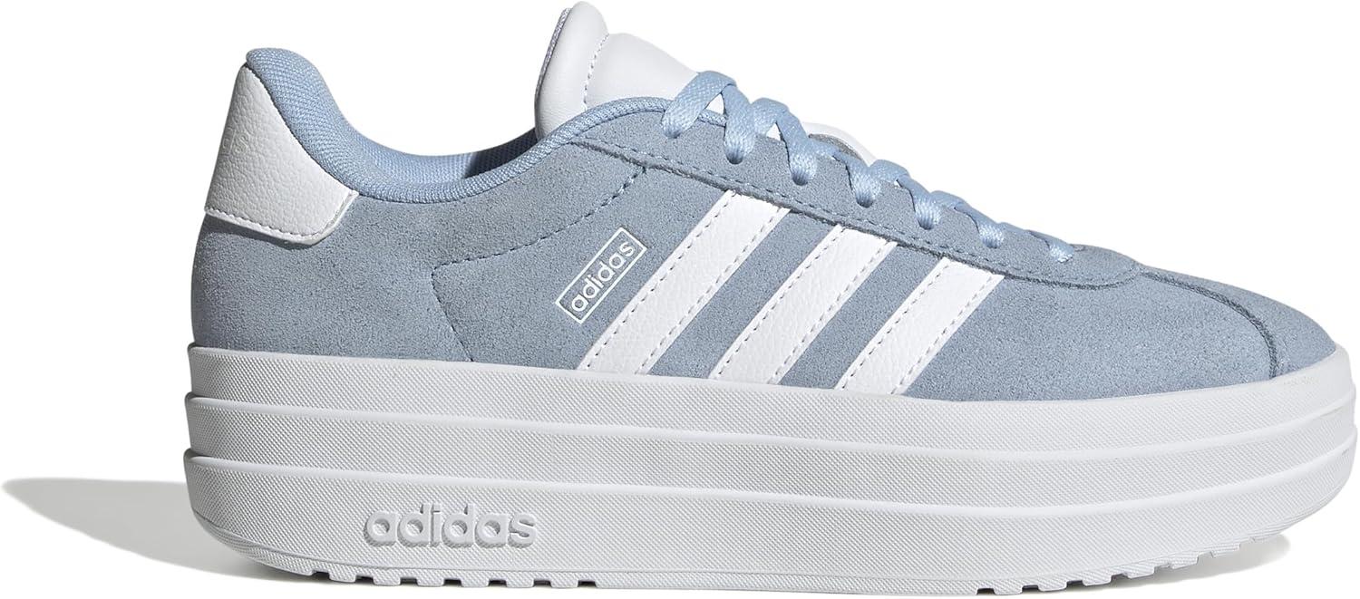 imageadidas UnisexChild Vl Court 30 LaceupLegacy SneakerBlueWhiteWhite
