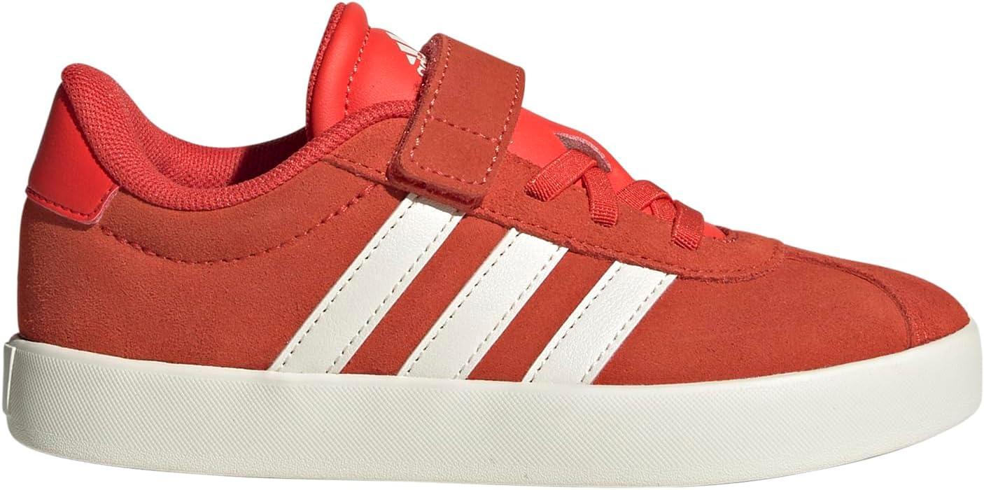 imageadidas UnisexChild Vl Court 30 LaceupLegacy SneakerBright RedWhiteOff White