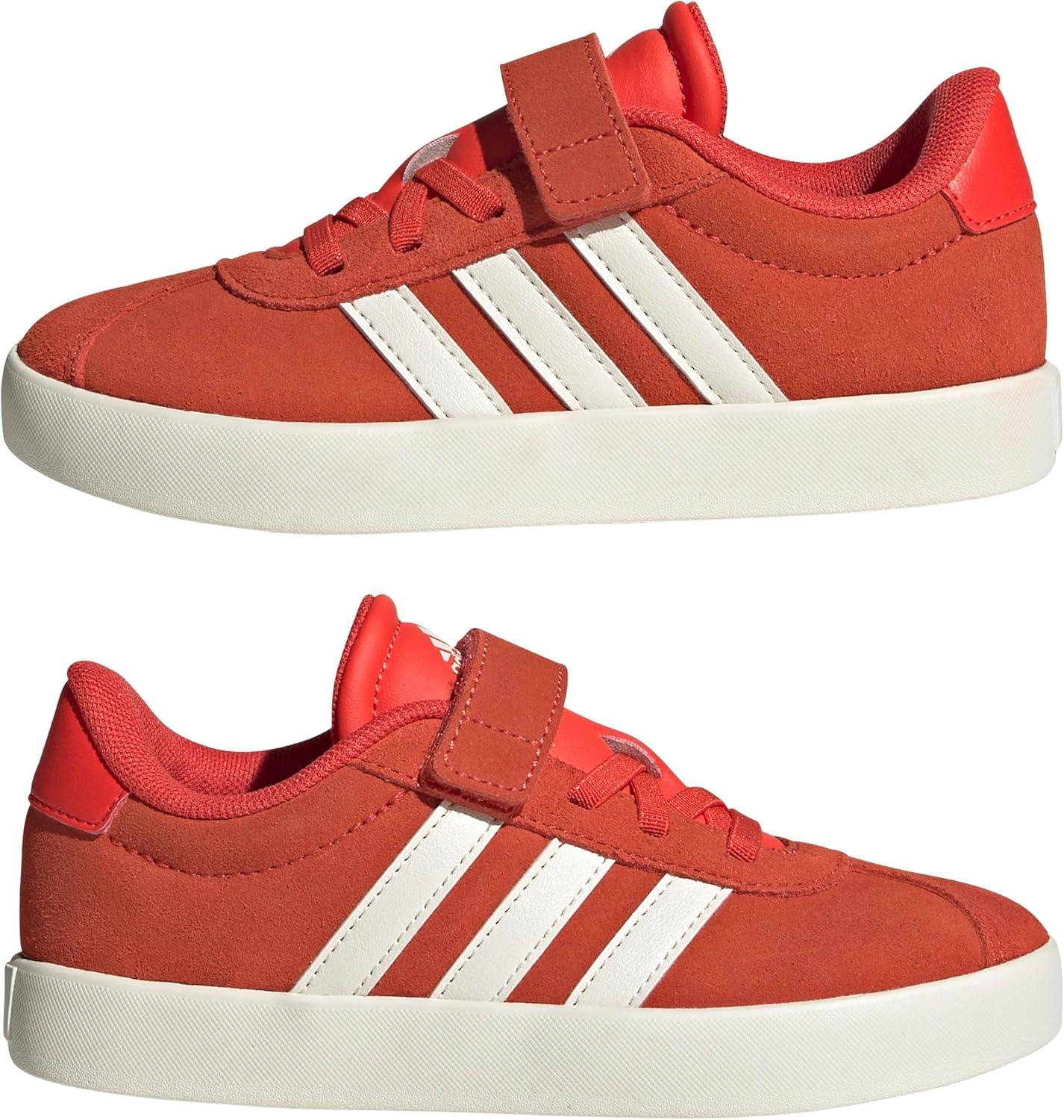 imageadidas UnisexChild Vl Court 30 LaceupLegacy SneakerBright RedWhiteOff White