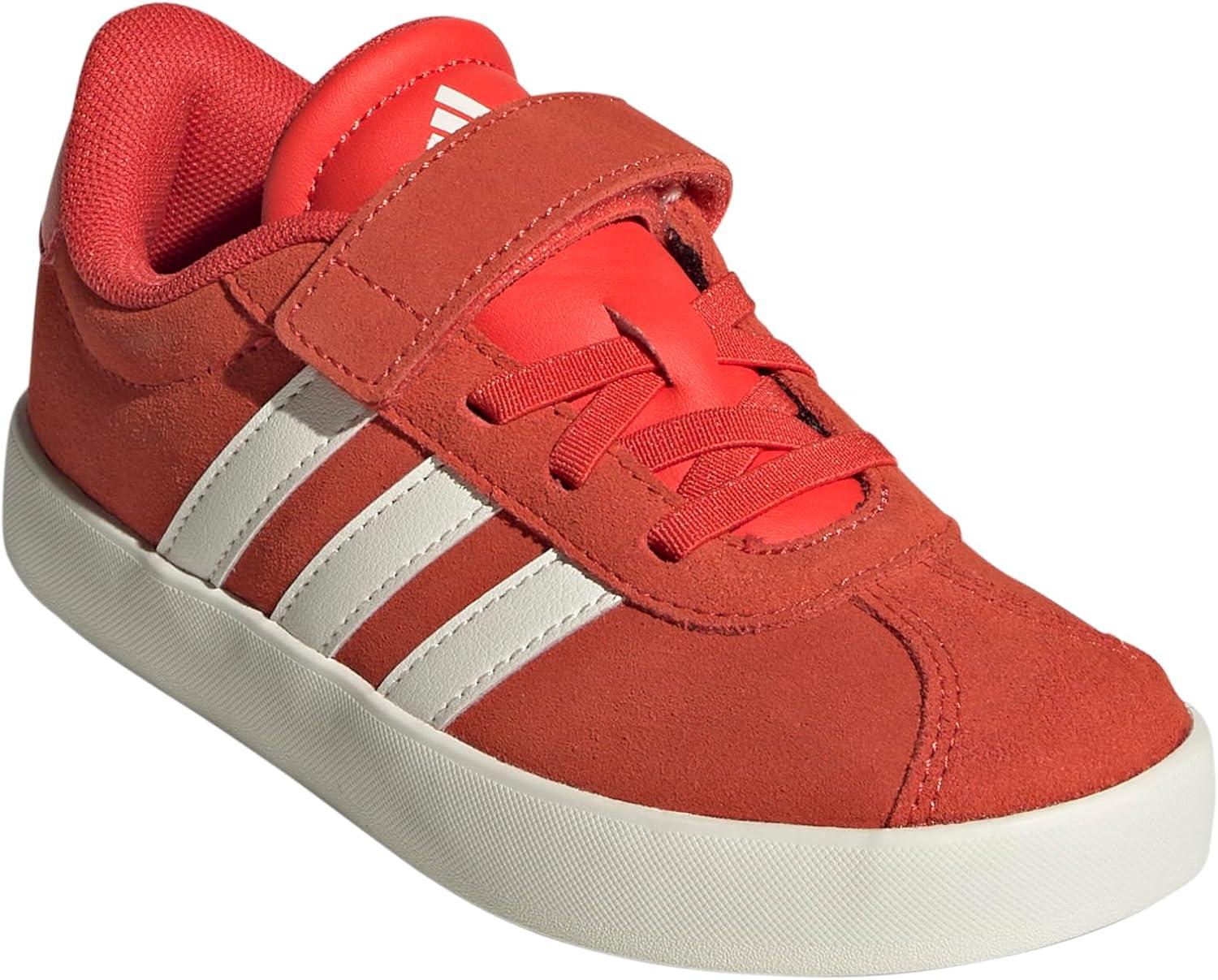 imageadidas UnisexChild Vl Court 30 LaceupLegacy SneakerBright RedWhiteOff White