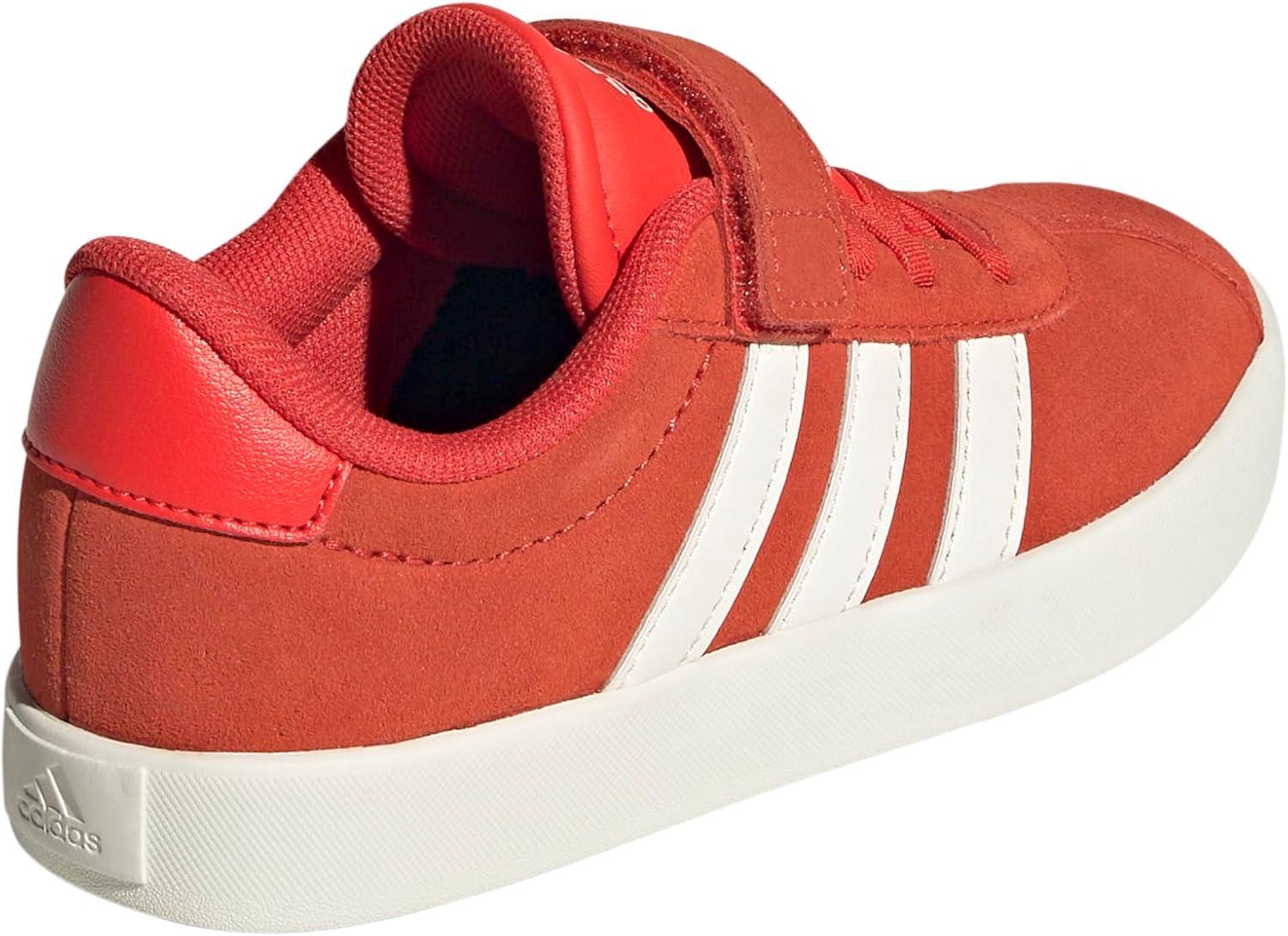 imageadidas UnisexChild Vl Court 30 LaceupLegacy SneakerBright RedWhiteOff White