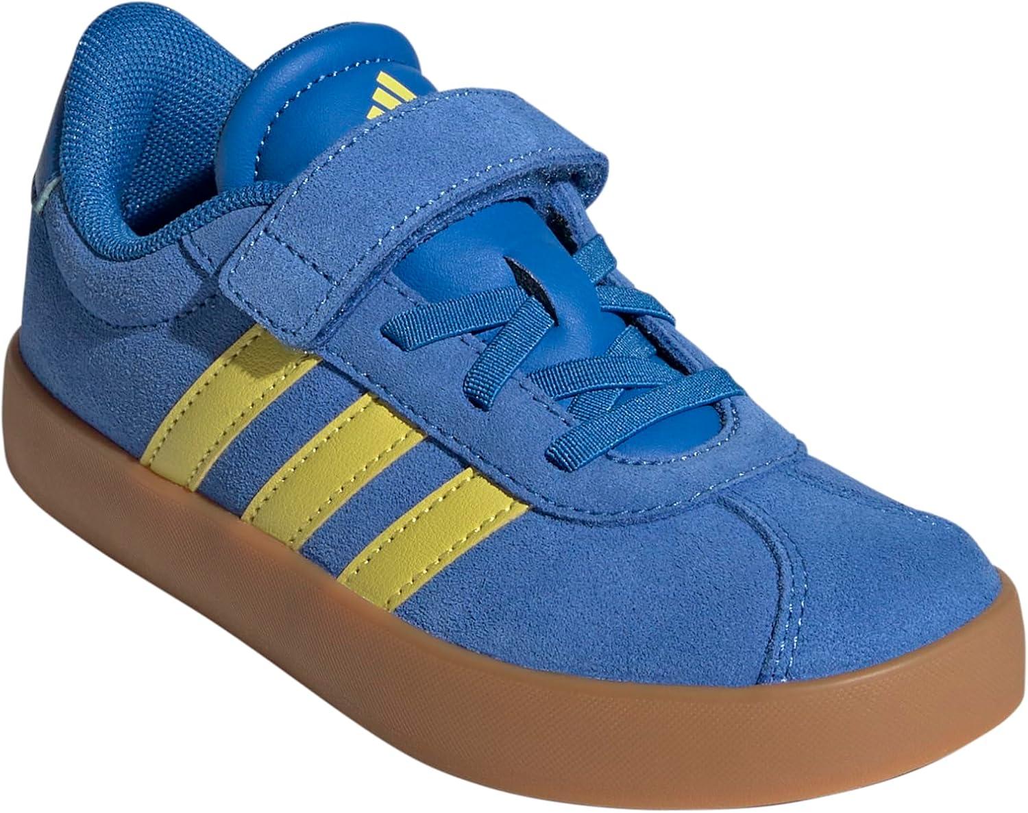 imageadidas UnisexChild Vl Court 30 LaceupLegacy SneakerBright RoyalPure SulfurGum