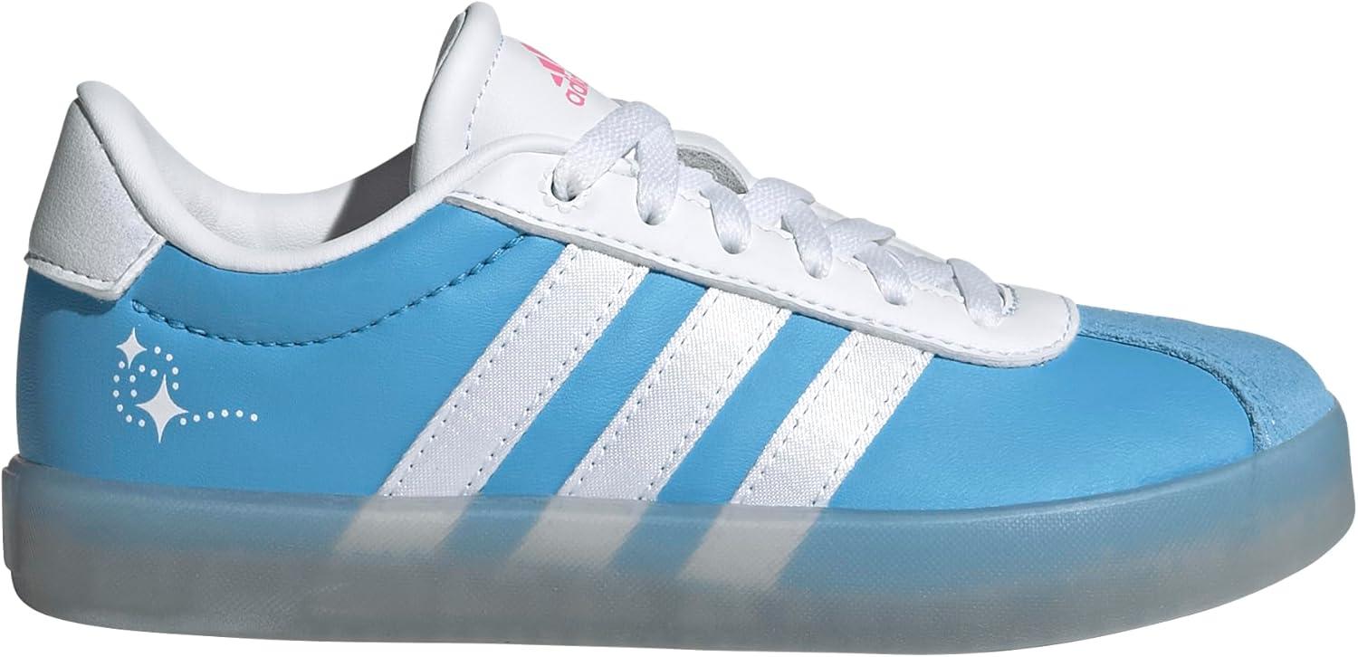 imageadidas UnisexChild Vl Court 30 LaceupLegacy SneakerCinderellaSemi Blue BurstWhiteLucid Pink