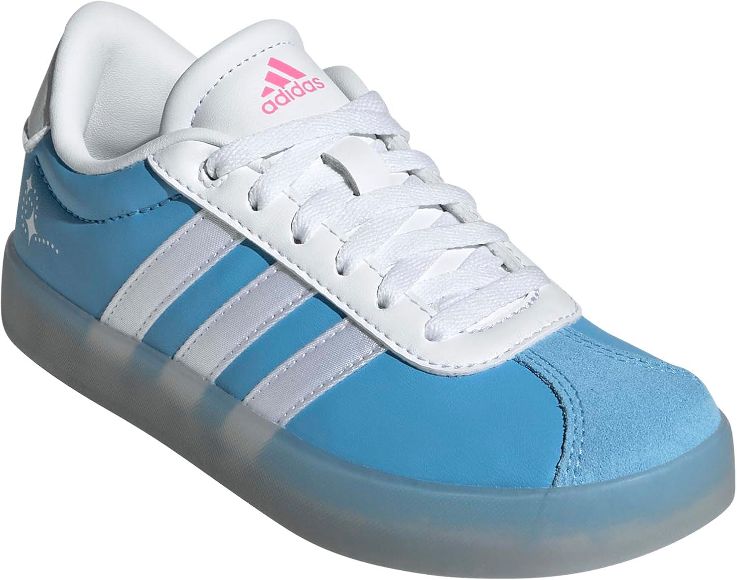 imageadidas UnisexChild Vl Court 30 LaceupLegacy SneakerCinderellaSemi Blue BurstWhiteLucid Pink