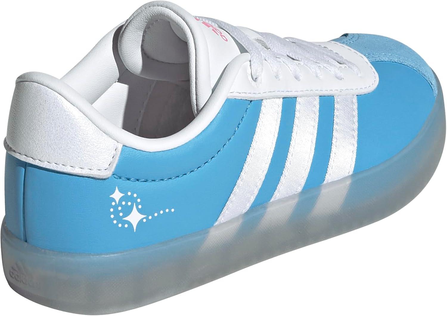 imageadidas UnisexChild Vl Court 30 LaceupLegacy SneakerCinderellaSemi Blue BurstWhiteLucid Pink