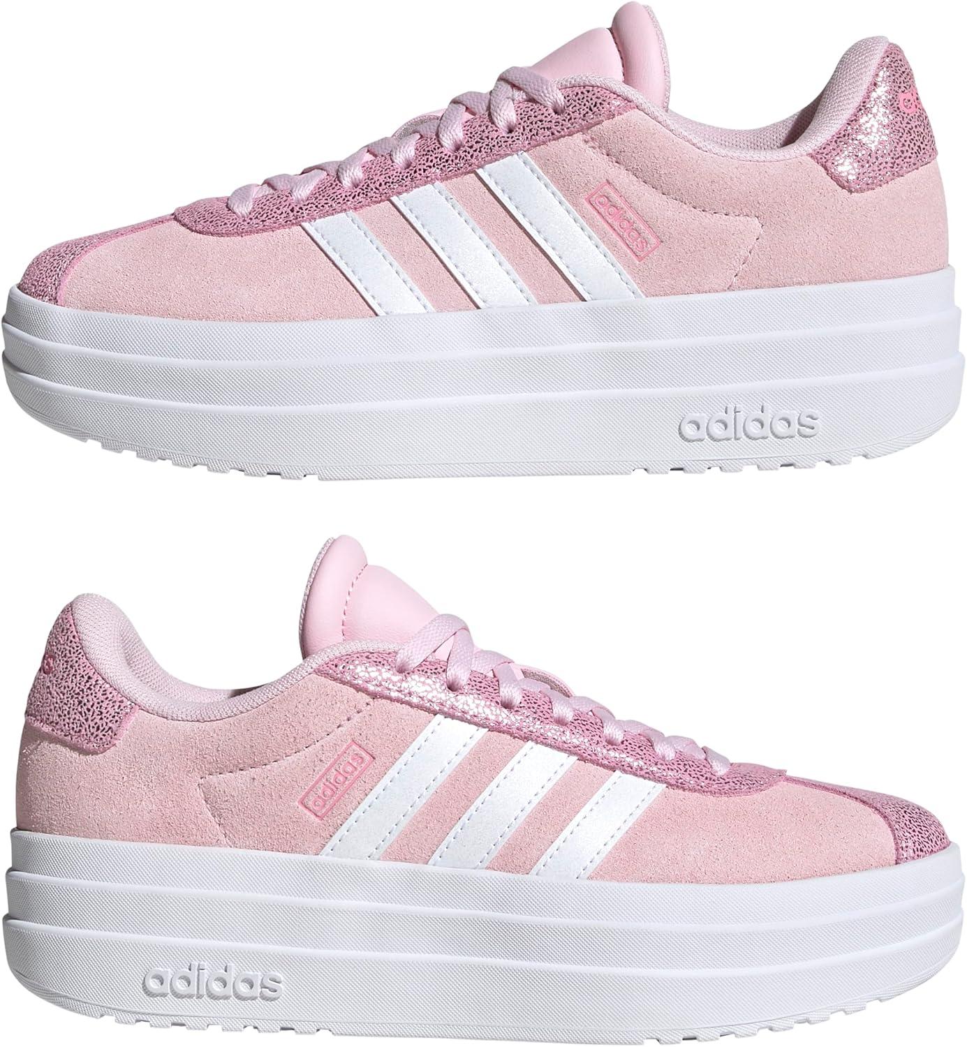 imageadidas UnisexChild Vl Court 30 LaceupLegacy SneakerClear PinkWhiteBliss Pink