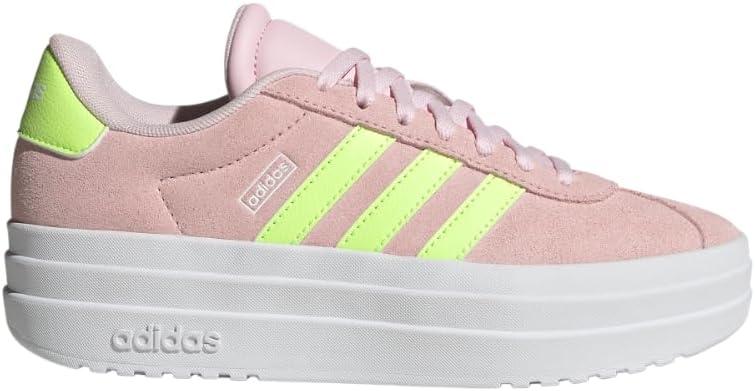 imageadidas UnisexChild Vl Court 30 LaceupLegacy SneakerClear PinkYellowWhite