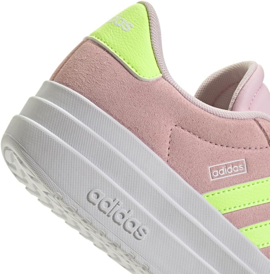 imageadidas UnisexChild Vl Court 30 LaceupLegacy SneakerClear PinkYellowWhite