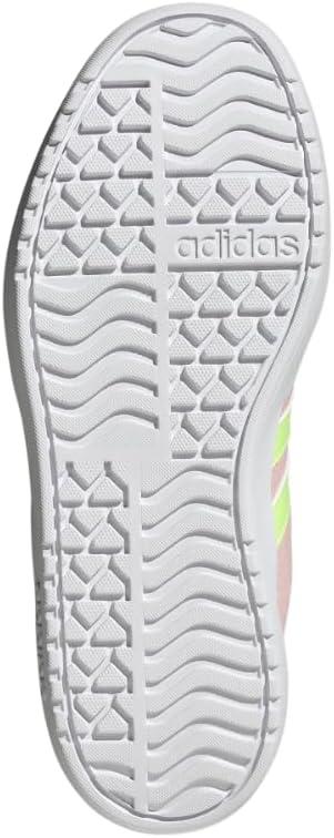 imageadidas UnisexChild Vl Court 30 LaceupLegacy SneakerClear PinkYellowWhite