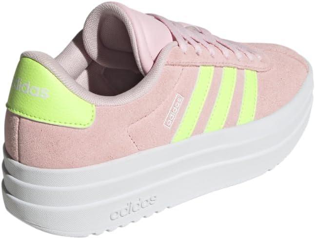 imageadidas UnisexChild Vl Court 30 LaceupLegacy SneakerClear PinkYellowWhite