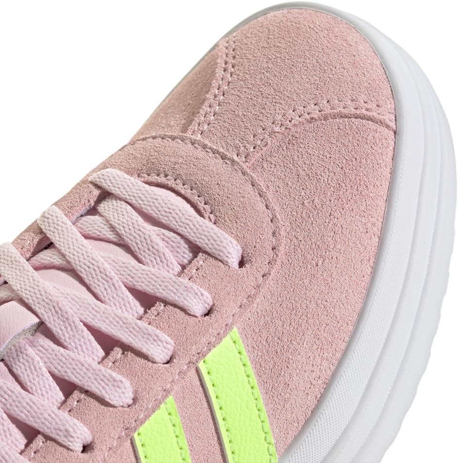 imageadidas UnisexChild Vl Court 30 LaceupLegacy SneakerClear PinkYellowWhite