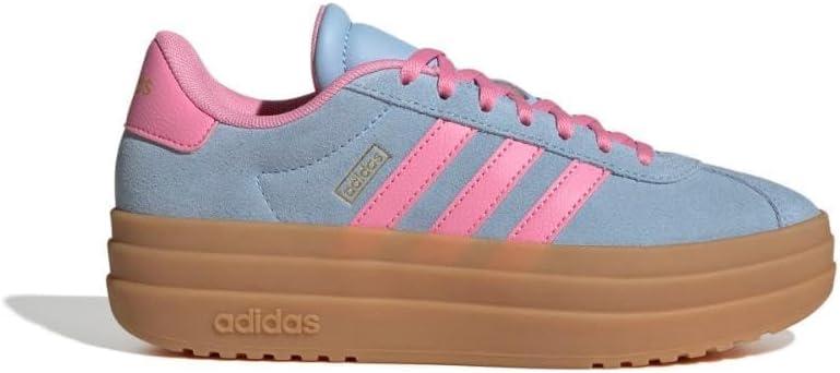 imageadidas UnisexChild Vl Court 30 LaceupLegacy SneakerClear SkyBliss PinkGold Metallic