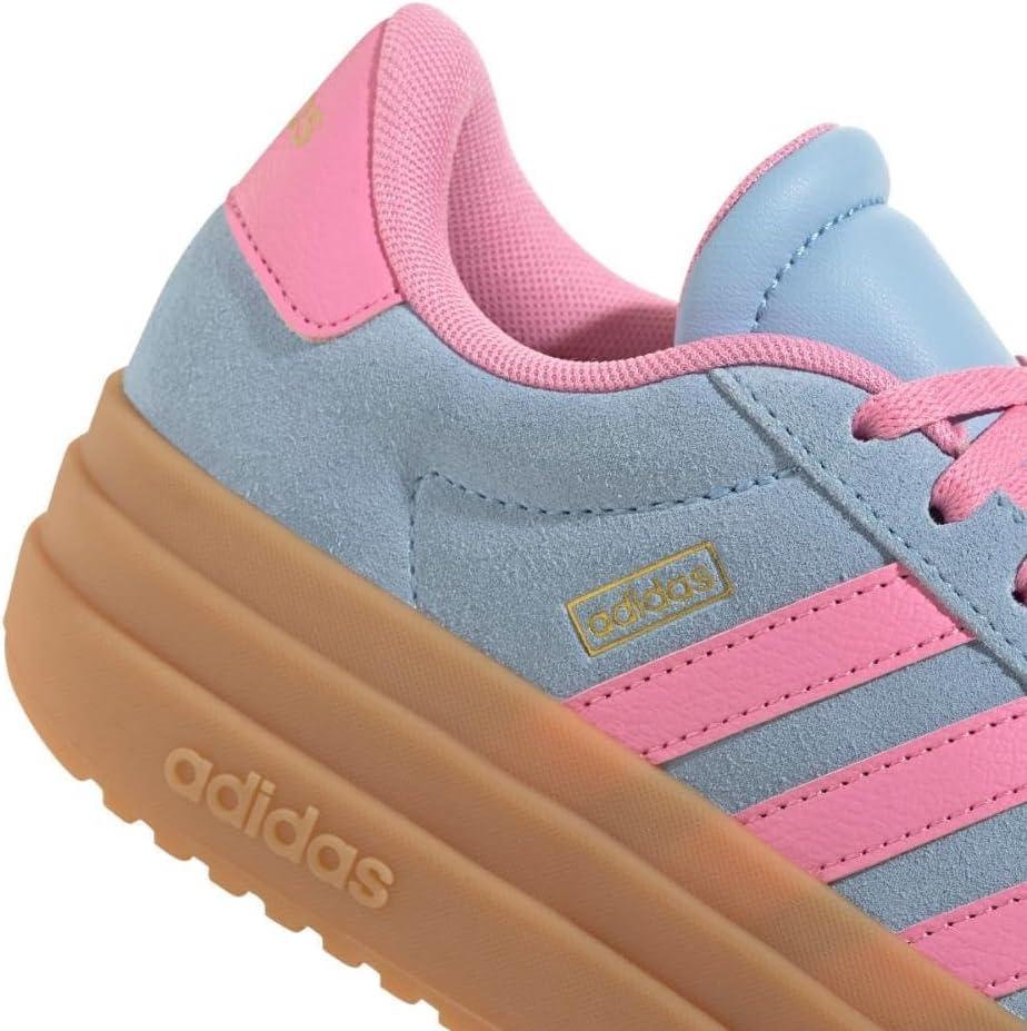 imageadidas UnisexChild Vl Court 30 LaceupLegacy SneakerClear SkyBliss PinkGold Metallic
