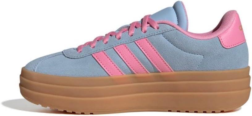 imageadidas UnisexChild Vl Court 30 LaceupLegacy SneakerClear SkyBliss PinkGold Metallic