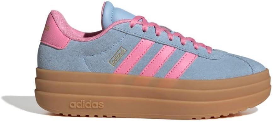 imageadidas UnisexChild Vl Court 30 LaceupLegacy SneakerClear SkyBliss PinkGold Metallic