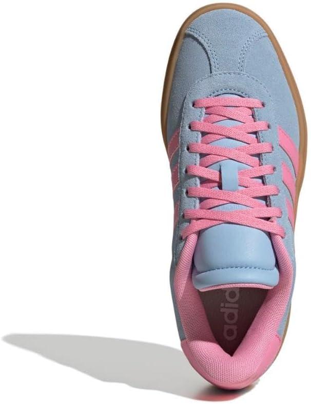 imageadidas UnisexChild Vl Court 30 LaceupLegacy SneakerClear SkyBliss PinkGold Metallic