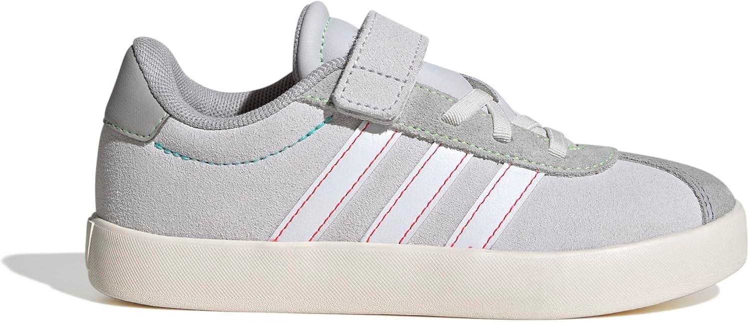 imageadidas UnisexChild Vl Court 30 LaceupLegacy SneakerDash GreyWhiteLime Burst