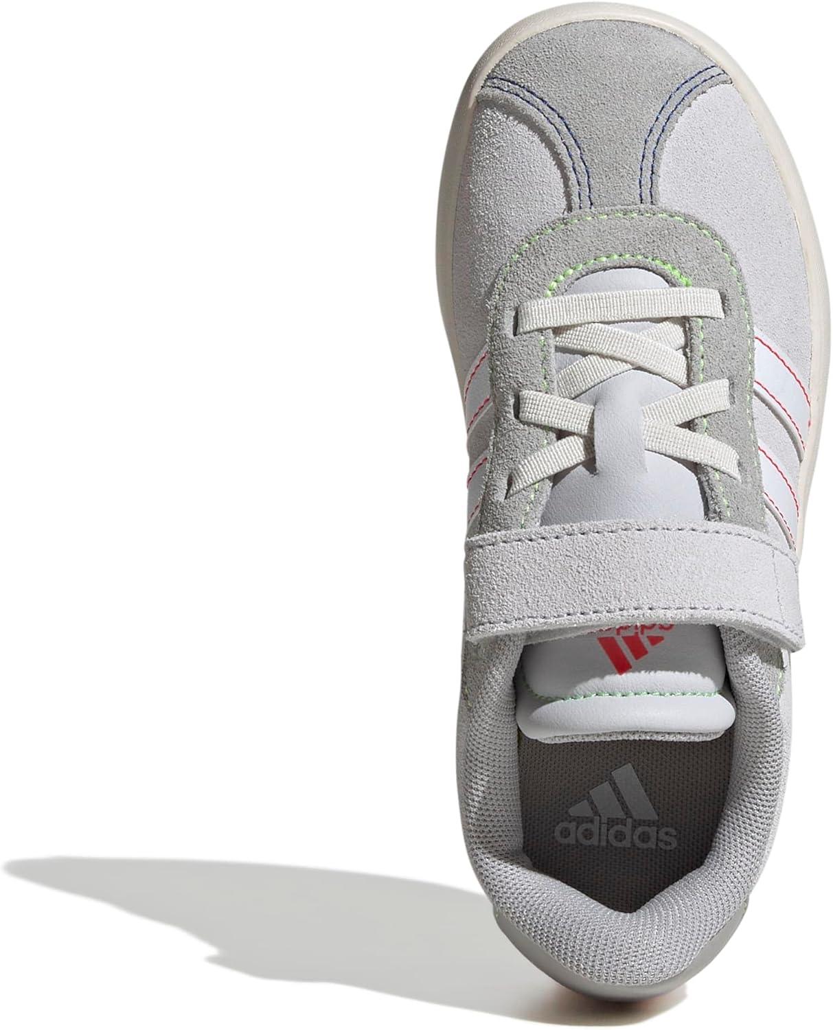 imageadidas UnisexChild Vl Court 30 LaceupLegacy SneakerDash GreyWhiteLime Burst