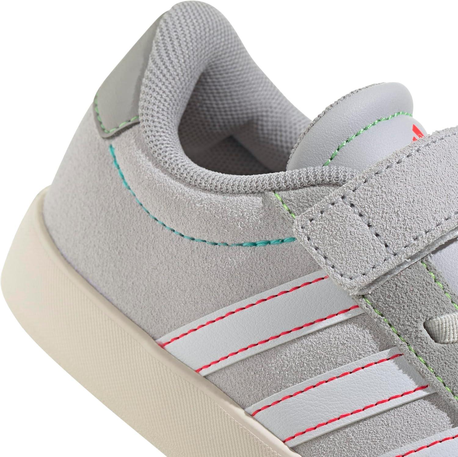 imageadidas UnisexChild Vl Court 30 LaceupLegacy SneakerDash GreyWhiteLime Burst