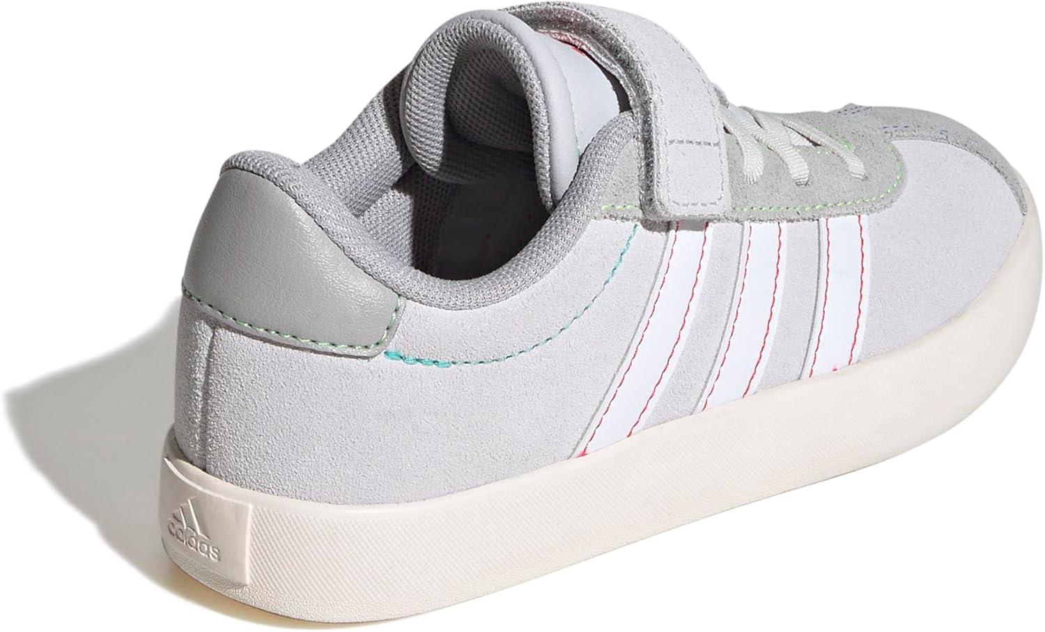 imageadidas UnisexChild Vl Court 30 LaceupLegacy SneakerDash GreyWhiteLime Burst