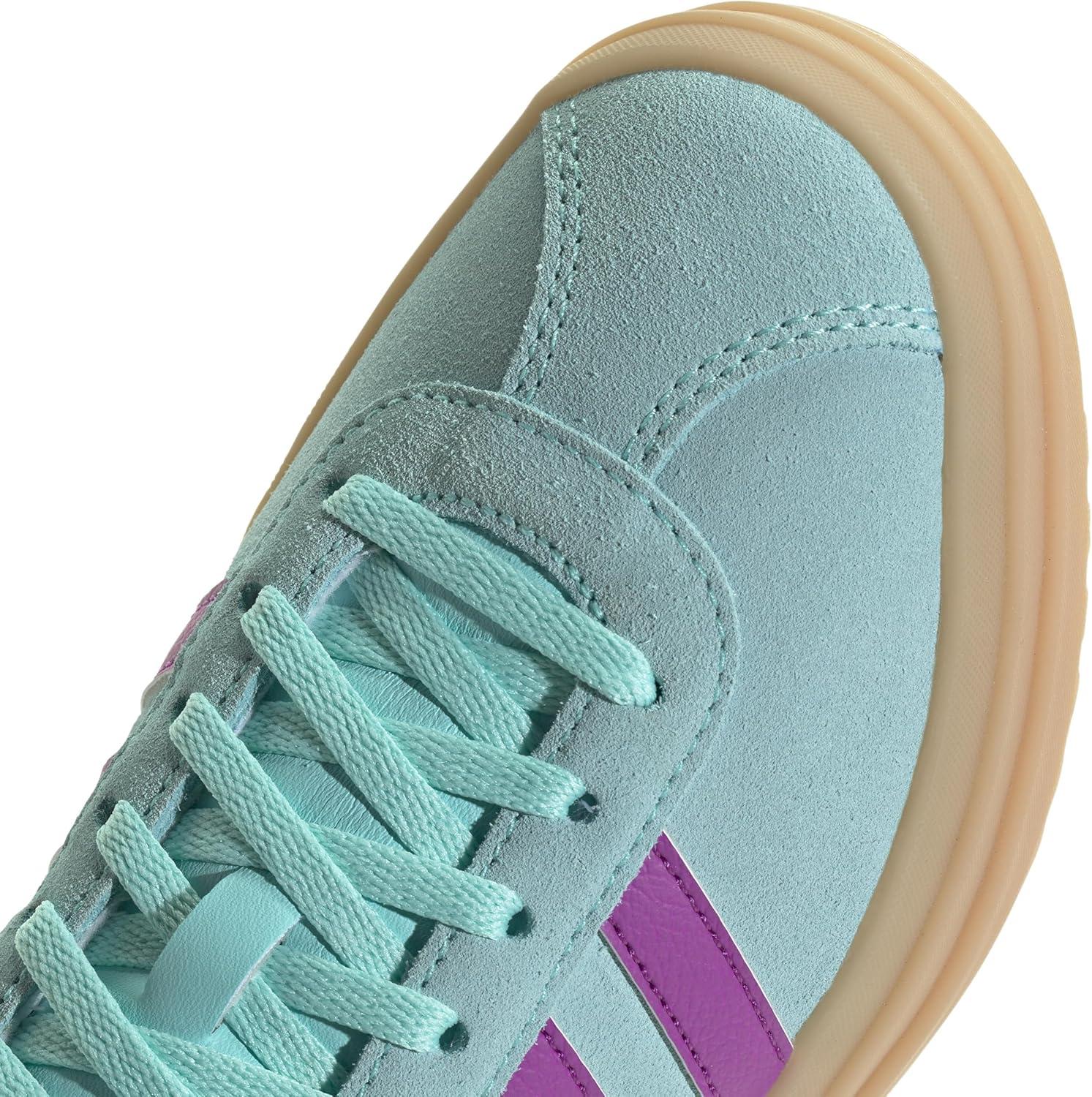 imageadidas UnisexChild Vl Court 30 LaceupLegacy SneakerFlash AquaPurple BurstGum