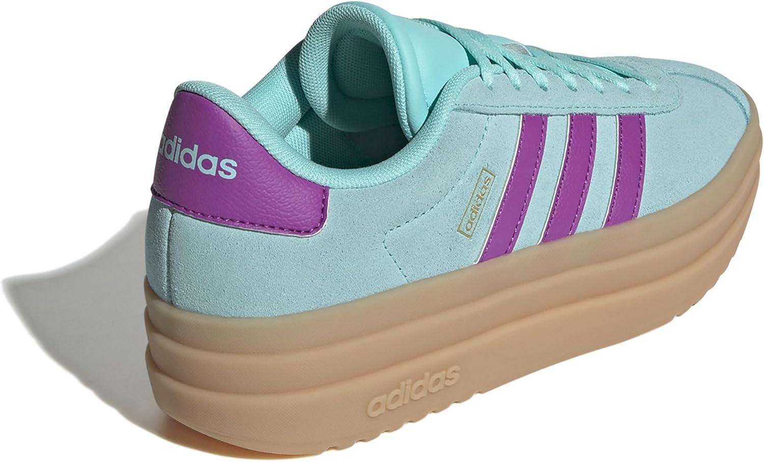 imageadidas UnisexChild Vl Court 30 LaceupLegacy SneakerFlash AquaPurple BurstGum