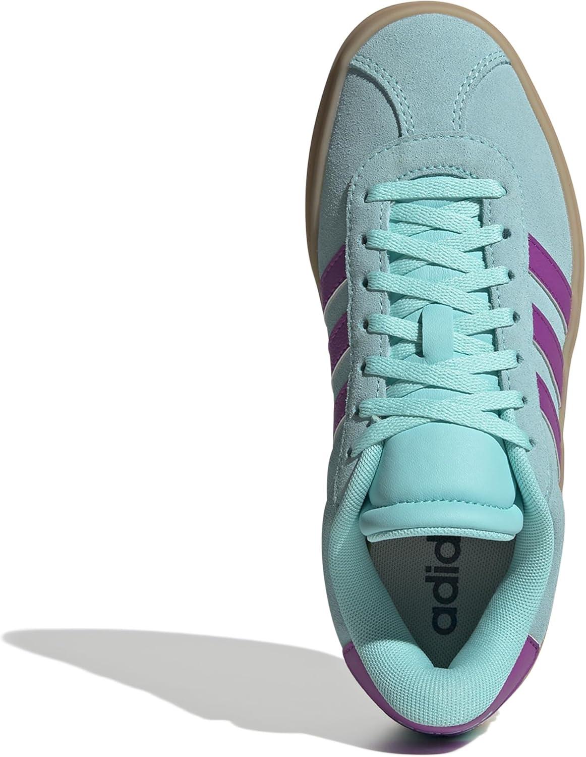 imageadidas UnisexChild Vl Court 30 LaceupLegacy SneakerFlash AquaPurple BurstGum