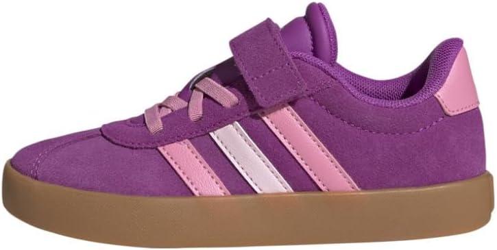 imageadidas UnisexChild Vl Court 30 LaceupLegacy SneakerFlash PinkBliss PinkClear Pink