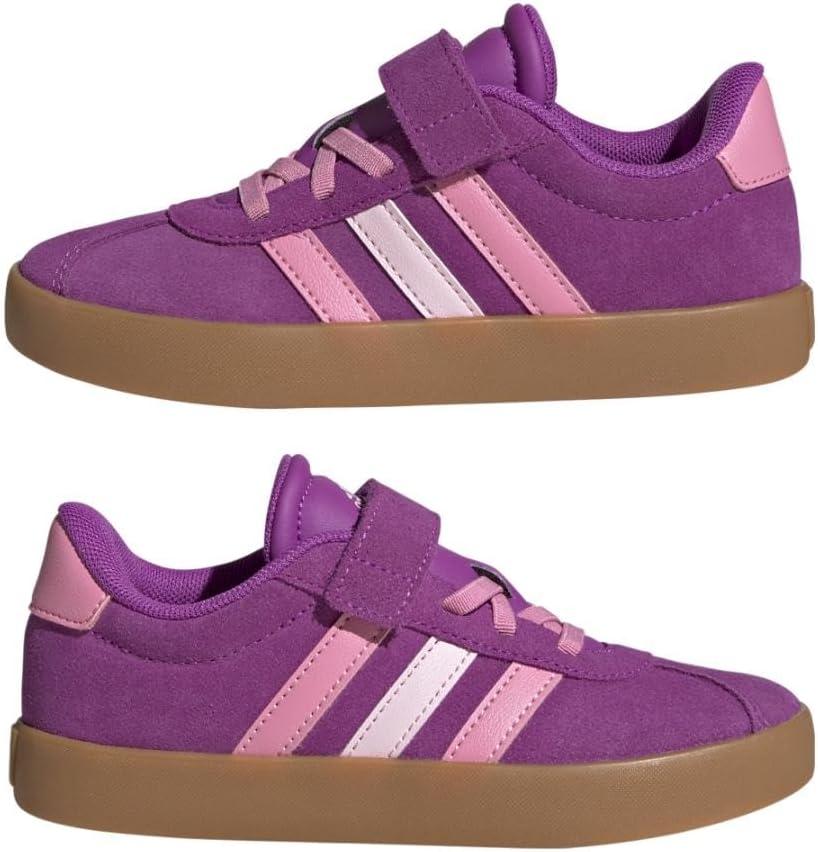 imageadidas UnisexChild Vl Court 30 LaceupLegacy SneakerFlash PinkBliss PinkClear Pink