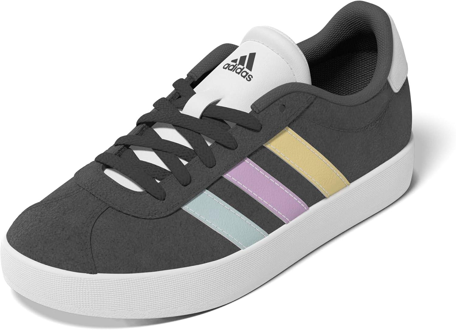 imageadidas UnisexChild Vl Court 30 LaceupLegacy SneakerGreyHalo MintBliss Lilac