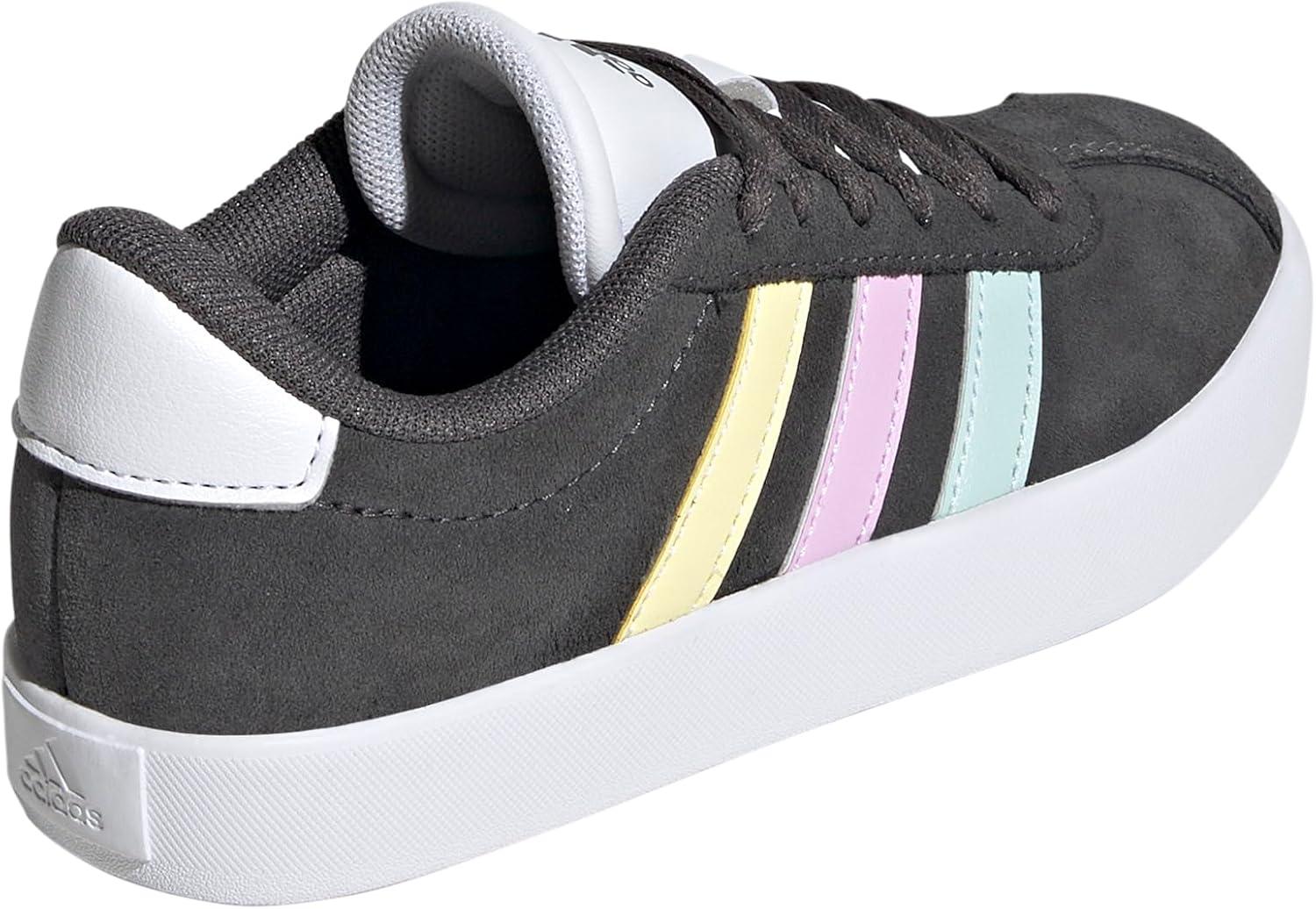 imageadidas UnisexChild Vl Court 30 LaceupLegacy SneakerGreyHalo MintBliss Lilac