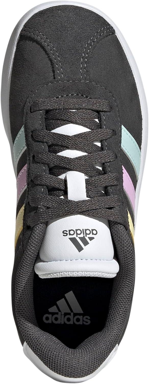 imageadidas UnisexChild Vl Court 30 LaceupLegacy SneakerGreyHalo MintBliss Lilac