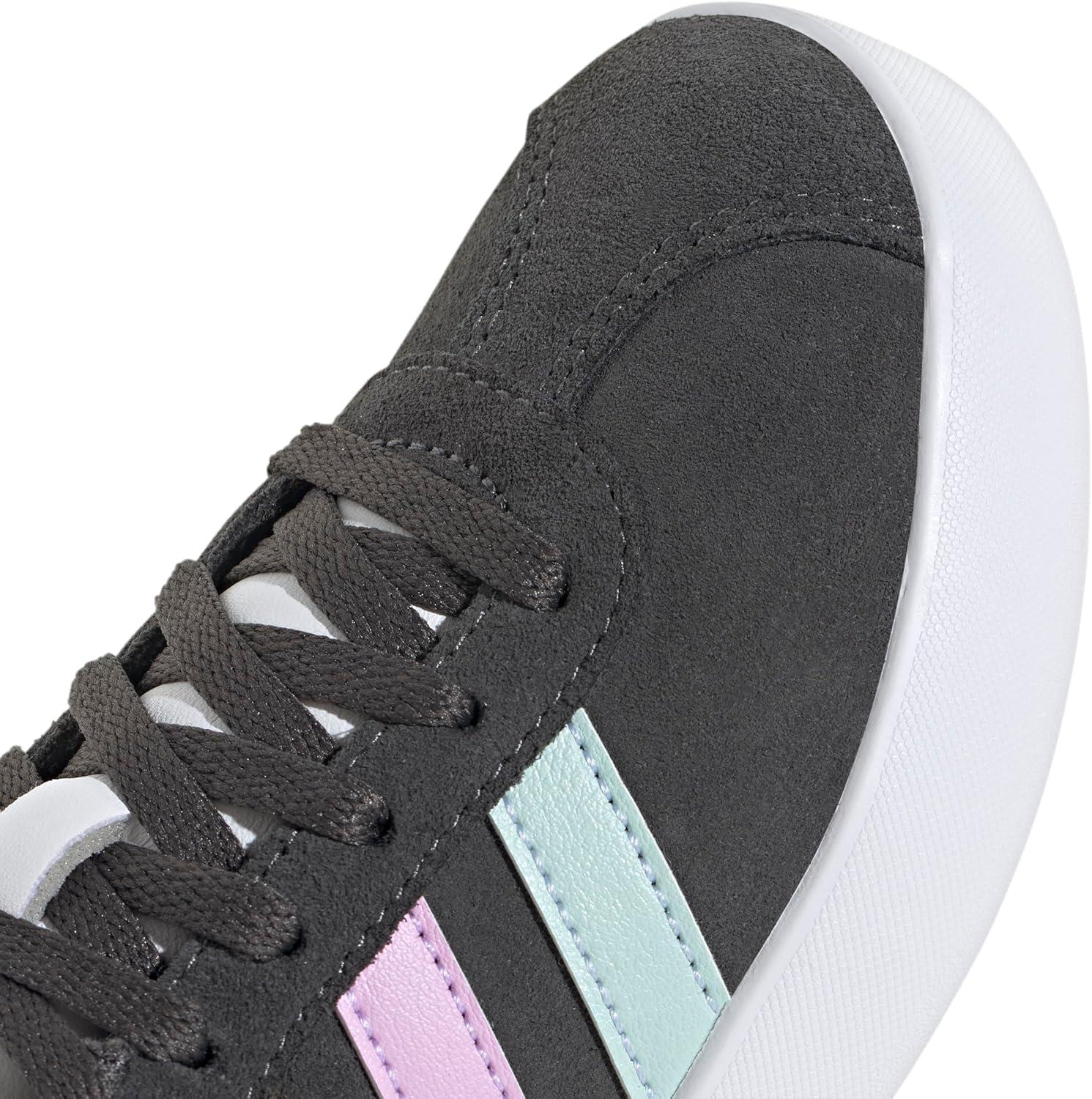 imageadidas UnisexChild Vl Court 30 LaceupLegacy SneakerGreyHalo MintBliss Lilac